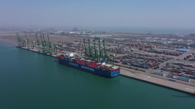 4K-原素材-天津港口大型货船