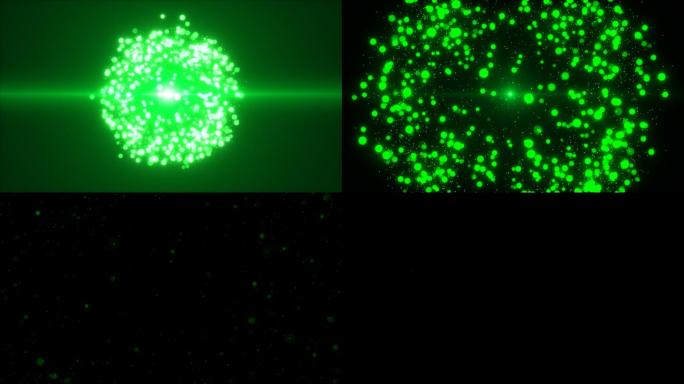 4K绿色粒子爆炸