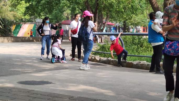 公园假期放假游玩动物园北京动物