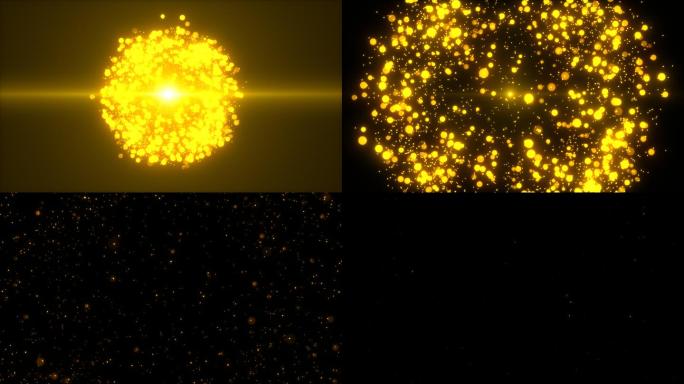 4K金色粒子爆炸