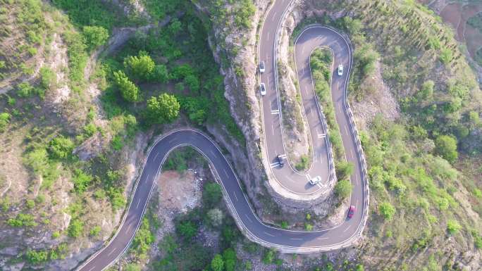 山区盘山路4k航拍