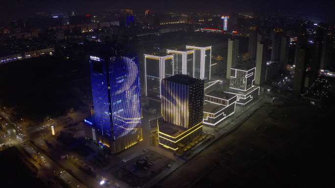 4K-原素材-唐山金融中心夜景