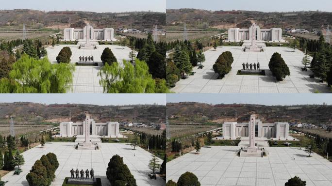扶眉战役纪念馆航拍俯瞰陵园
