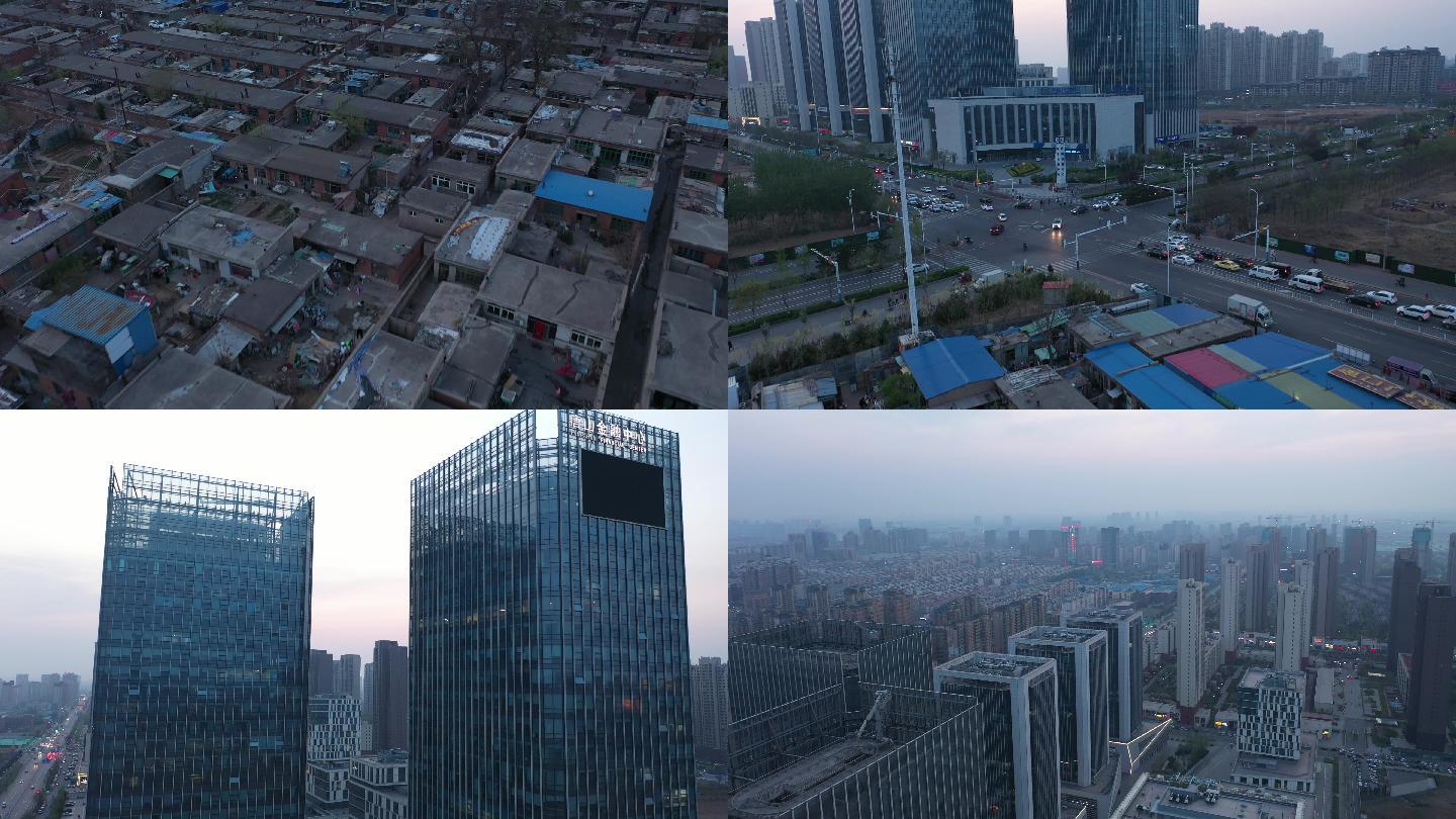 4K-原素材-唐山市金融中心航拍