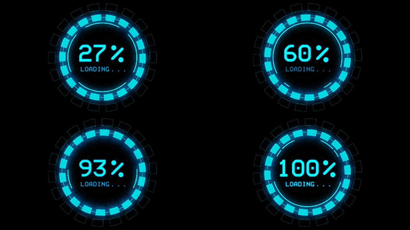 高科技百分比进度条加载通道视频四