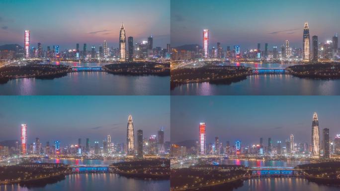 2020深圳湾夜景航拍延时