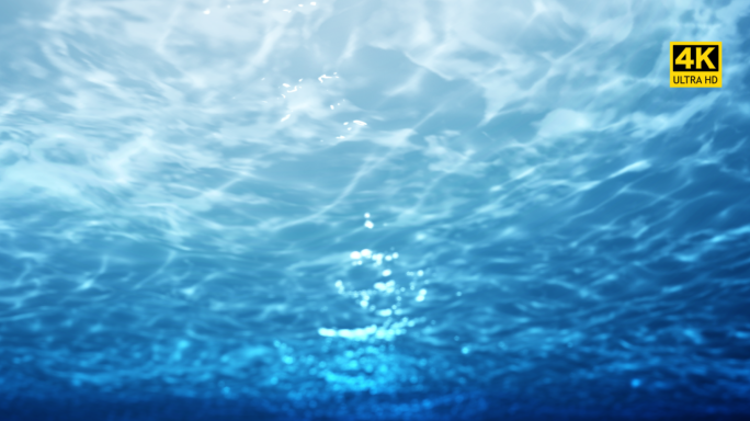 4K水底水下拍摄大海水面