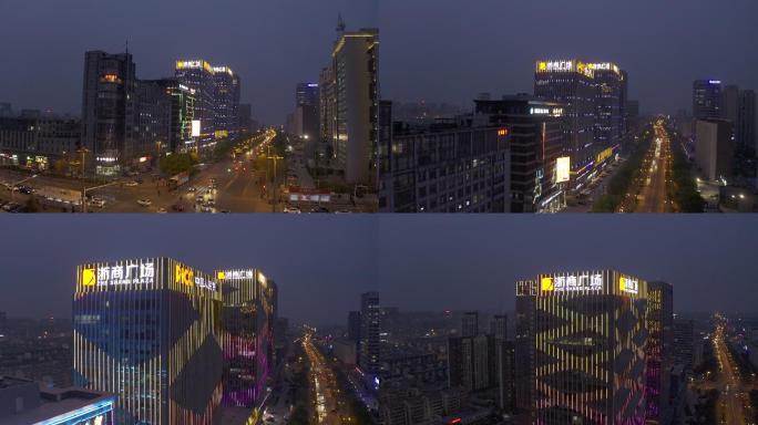 4K-原素材-廊坊浙商广场夜景