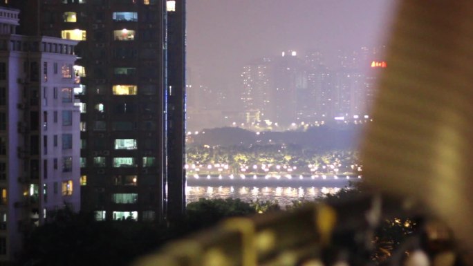 广州珠江夜景散景虚化