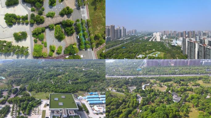 武汉城市绿化园博园4K航拍素材