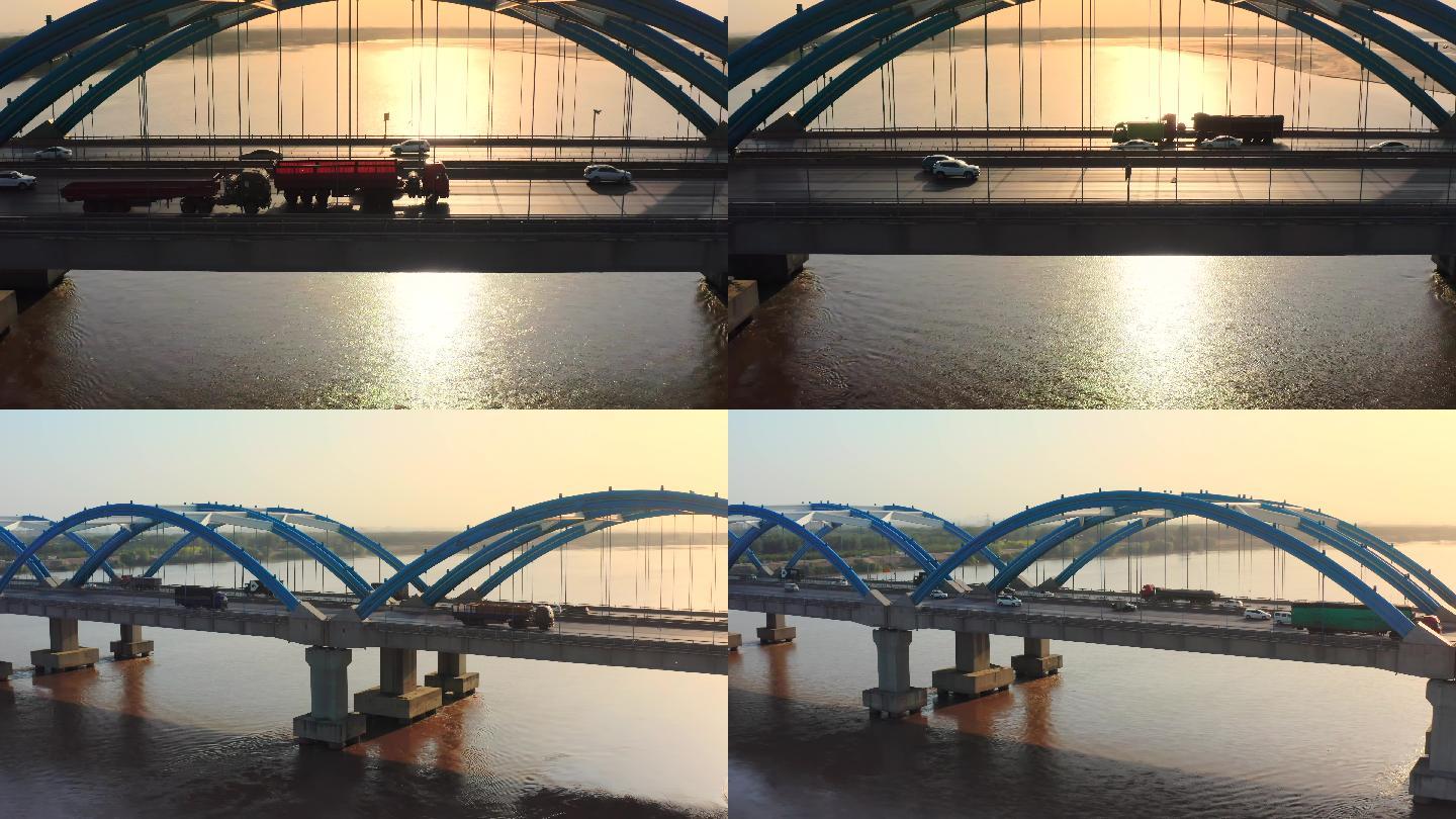 航拍高速公路大桥4K