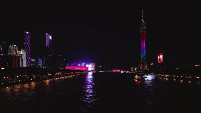 4K拍摄广州塔夜景全景15秒