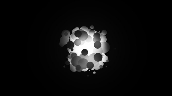 黑白色辉光发光圆球粒子