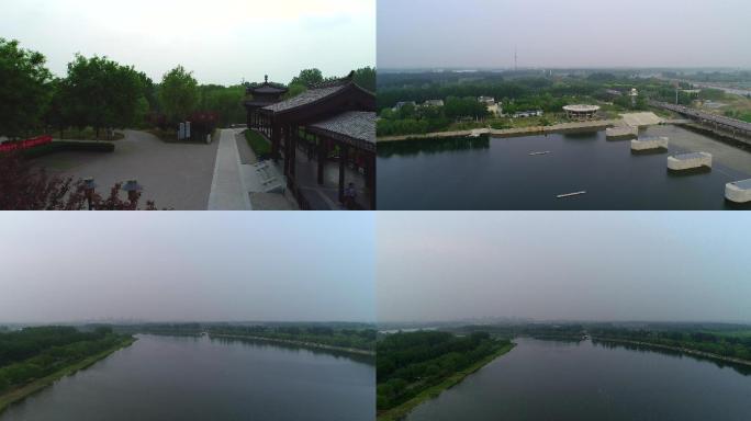 2020北京旅游景点大运河航拍4k素材一
