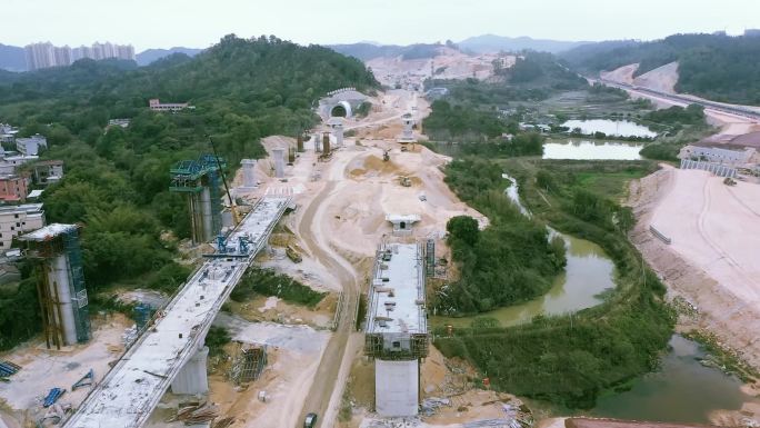 赣深高铁惠州北站建设航拍