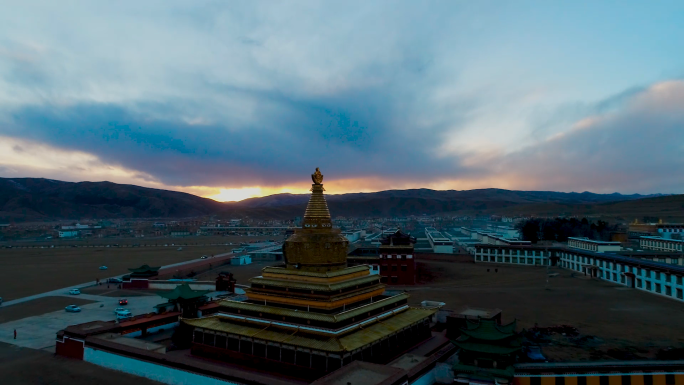 西藏日出藏地风光秘境旅游航拍