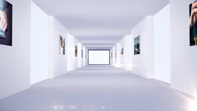 创意白色虚拟空间图片展示