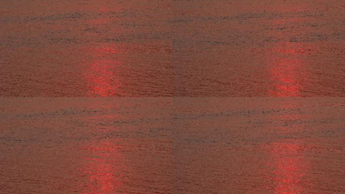 4K日出后的红色江面河面01