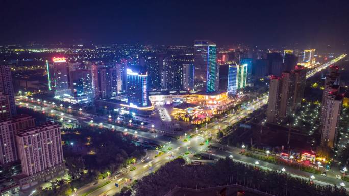 聊城当代购物中心夜景延时