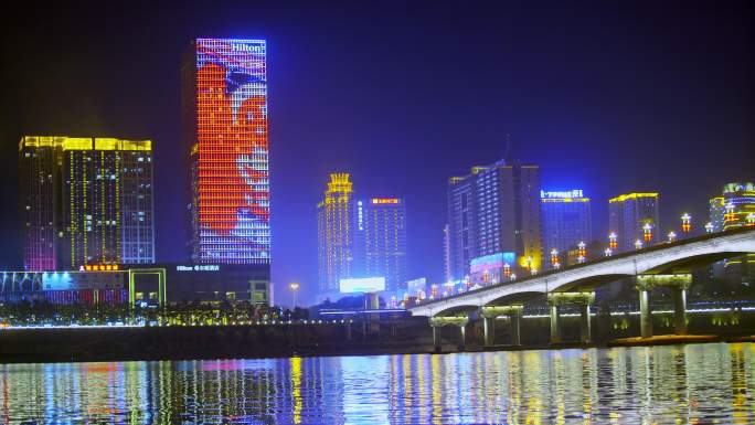 株洲夜景分袂亭夜景4K