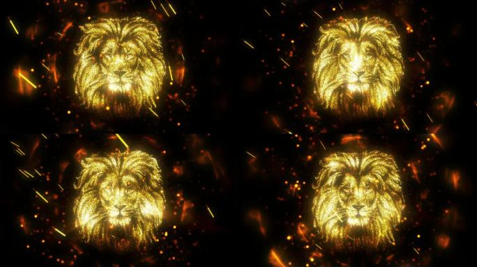 狮子头像粒子背景