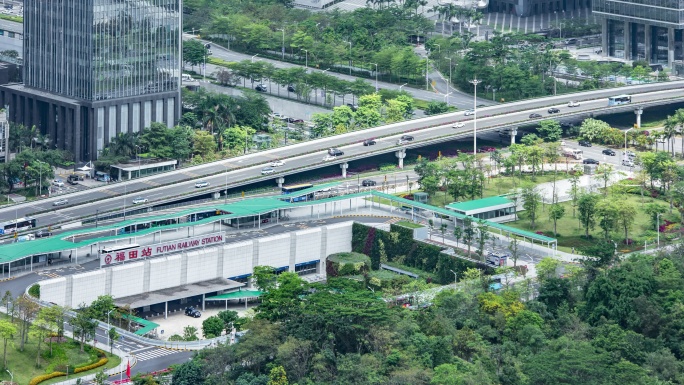 【原创】4K延时深圳福田高铁站外景