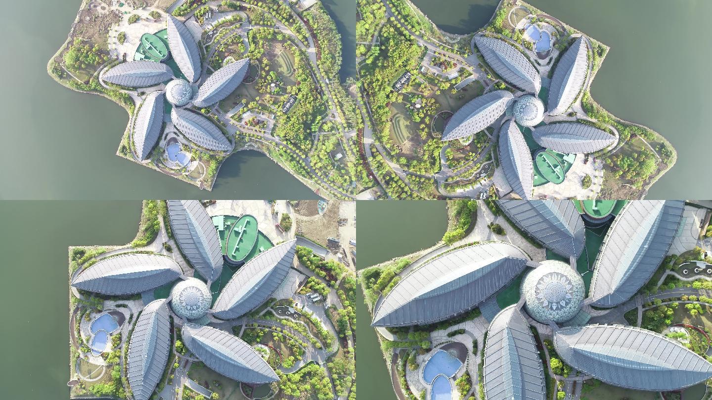 4K原素材-上海自贸区临港新片区地标景观