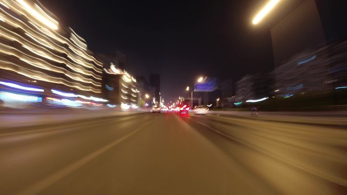 4K-原素材-天津道路夜景