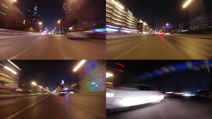 4K-原素材-天津道路夜景