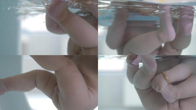 新生儿婴幼儿游泳实拍