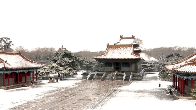 沈阳北陵公园雪景素材