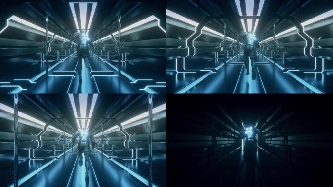 科幻发光隧道4K