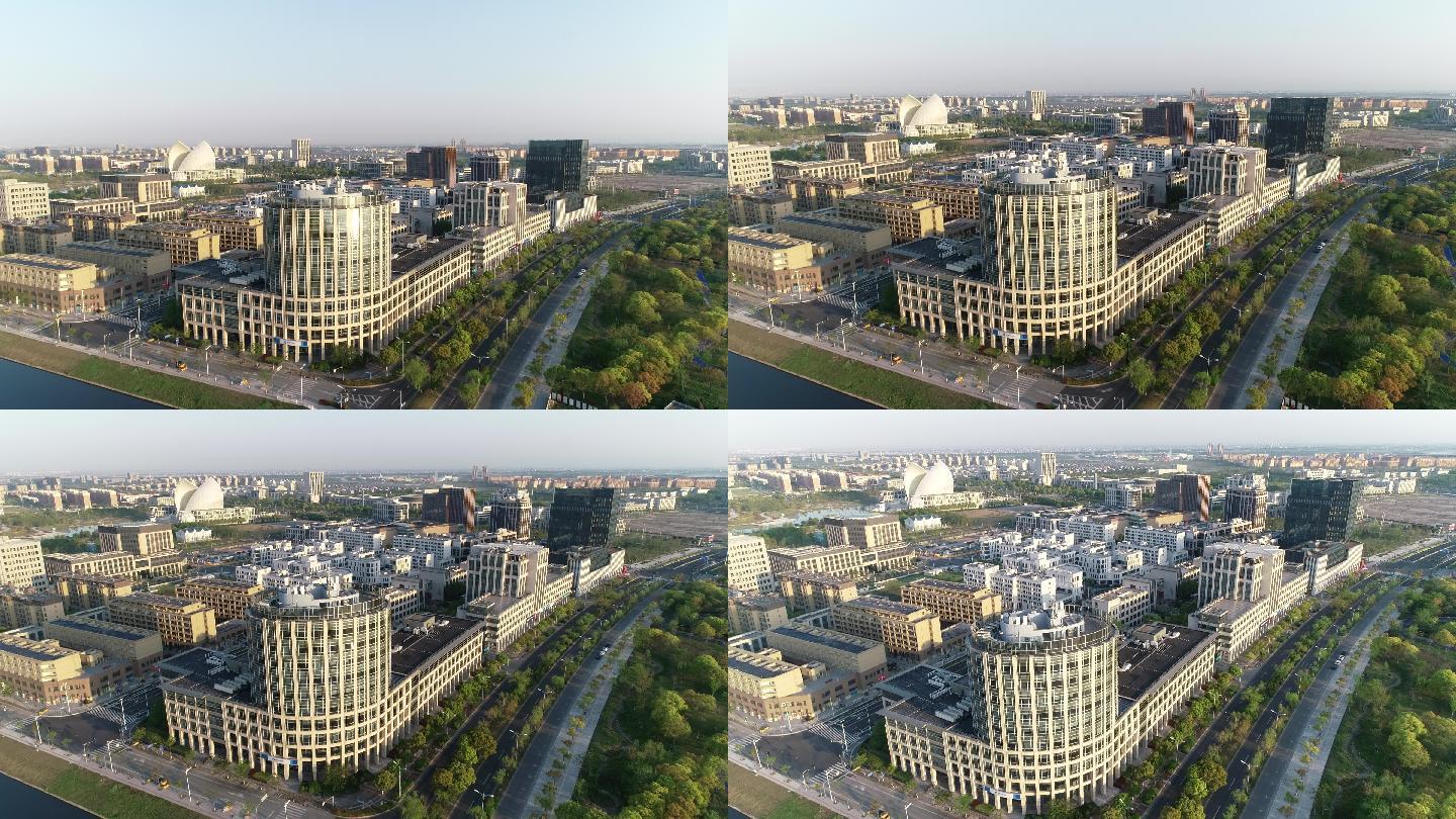 4K原素材-上海自贸区临港新片区商务区地