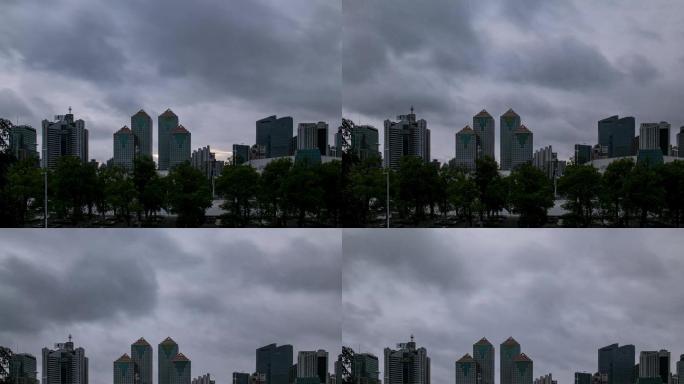 4K延时拍摄，广州厚厚云层的天河体育中心