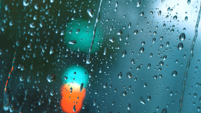 【4k原创】雨天唯美伤感玻璃雨滴