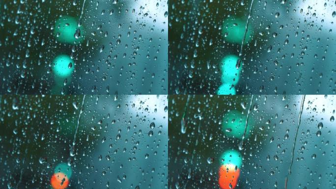 【4k原创】雨天唯美伤感玻璃雨滴