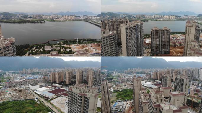 航拍福建沿海在建楼盘