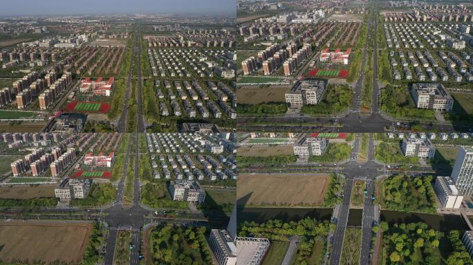 4K原素材-上海自贸区临港新片区地标道路