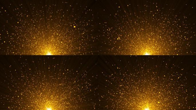 4K金色粒子底部发散光芒视频-无缝循环