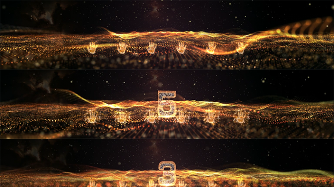 震撼金色粒子倒计时启动仪式ae模版