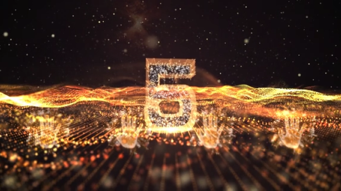 震撼金色粒子倒计时启动仪式ae模版