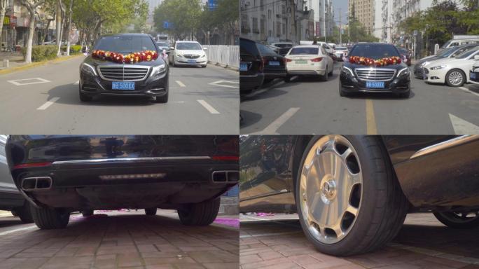 4K尊贵豪车-迈巴赫奔驰婚车轮胎汽车行驶