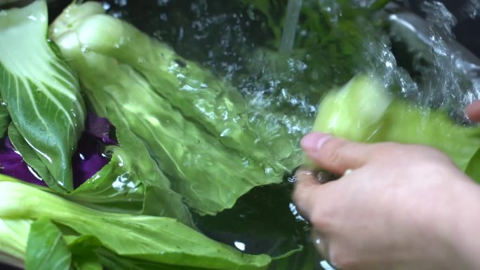 洗菜做饭绿色蔬菜农家蔬菜蔬菜节约用水