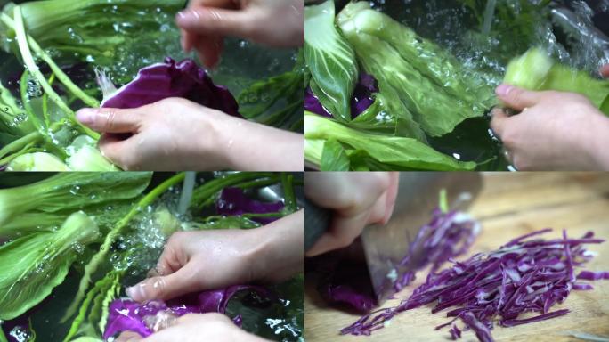 洗菜做饭绿色蔬菜农家蔬菜蔬菜节约用水
