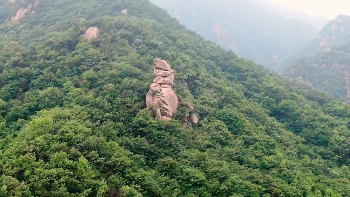 河南信阳罗山山店大别山鸡笼山航拍