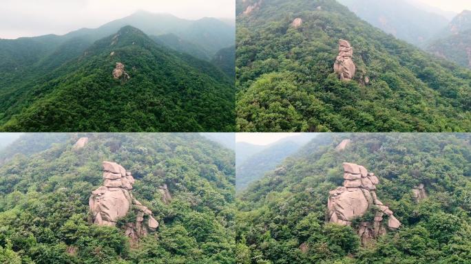 河南信阳罗山山店大别山鸡笼山航拍