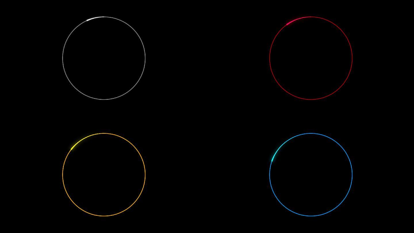圆形动态圆框光效通道视频-无缝循环5颜色