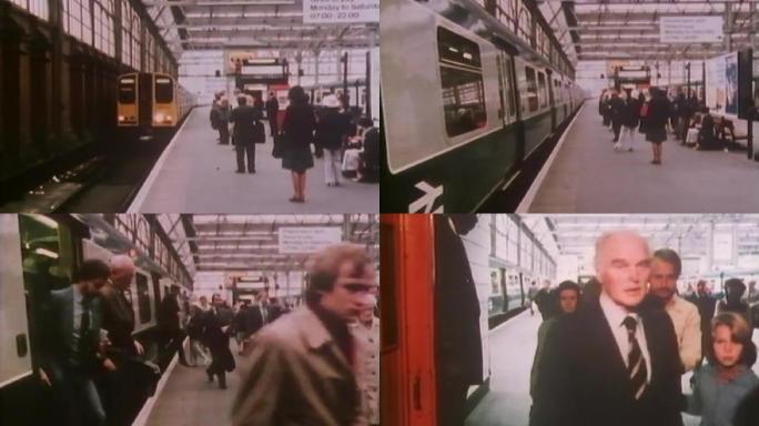 80年代伦敦车站列车抵达伦敦滑铁卢车