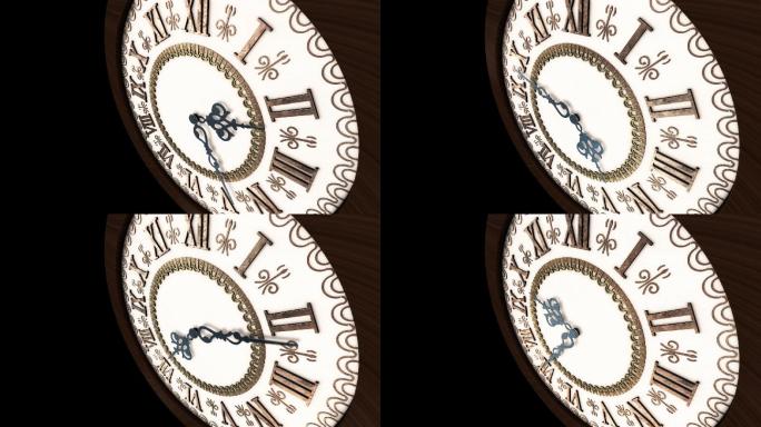 古典挂钟钟表表针旋转循环（有遮罩）