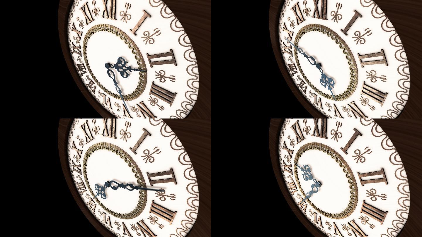 古典挂钟钟表表针旋转循环（有遮罩）